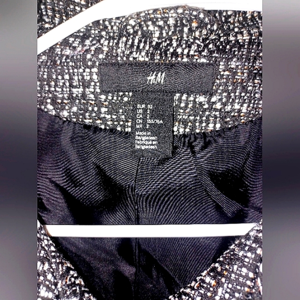 H & M BOUCLE' GREY DOUBLE BREASTED PEACOAT  NWOT - Picture 4 of 13